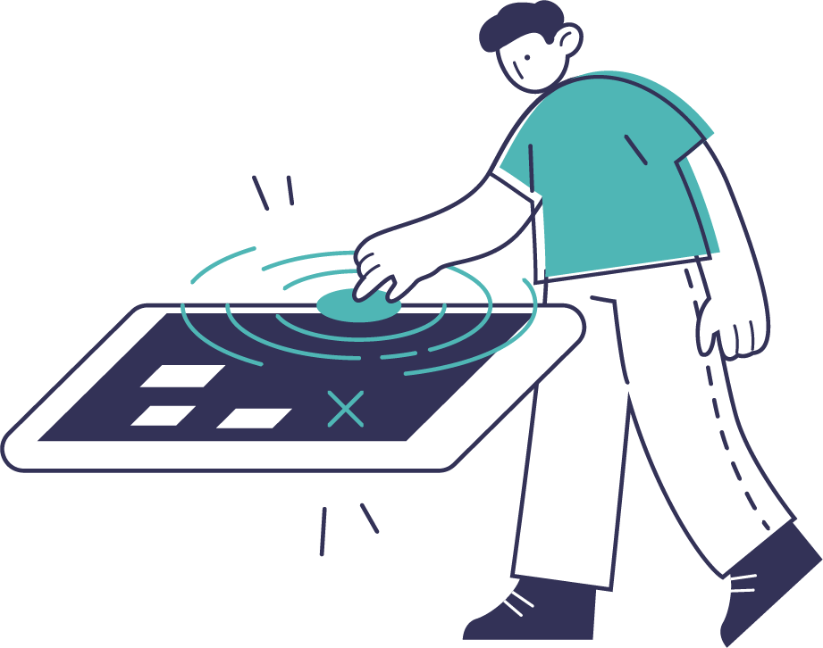 un homme avec un Tablet